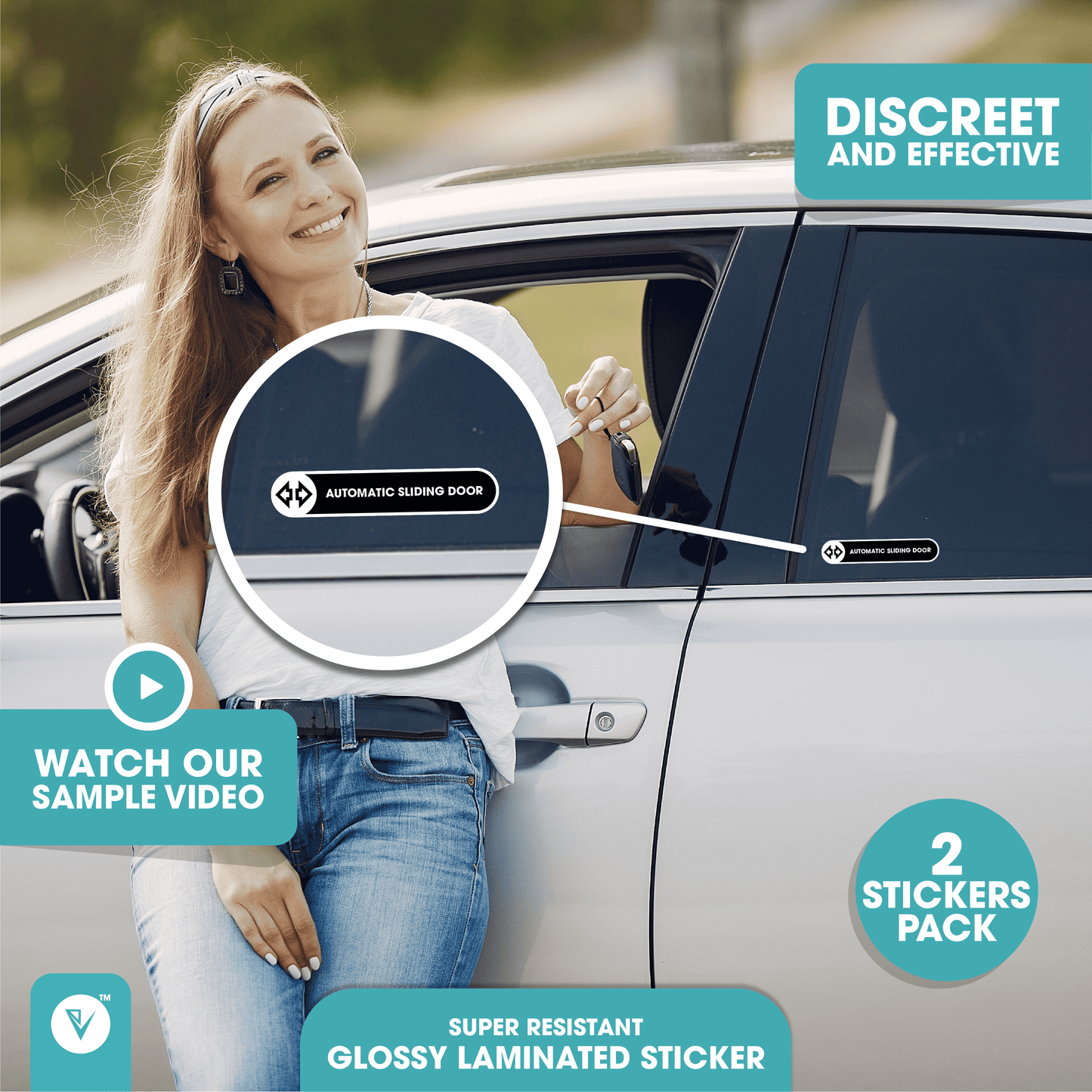 Automatic Sliding Door Sticker for Car