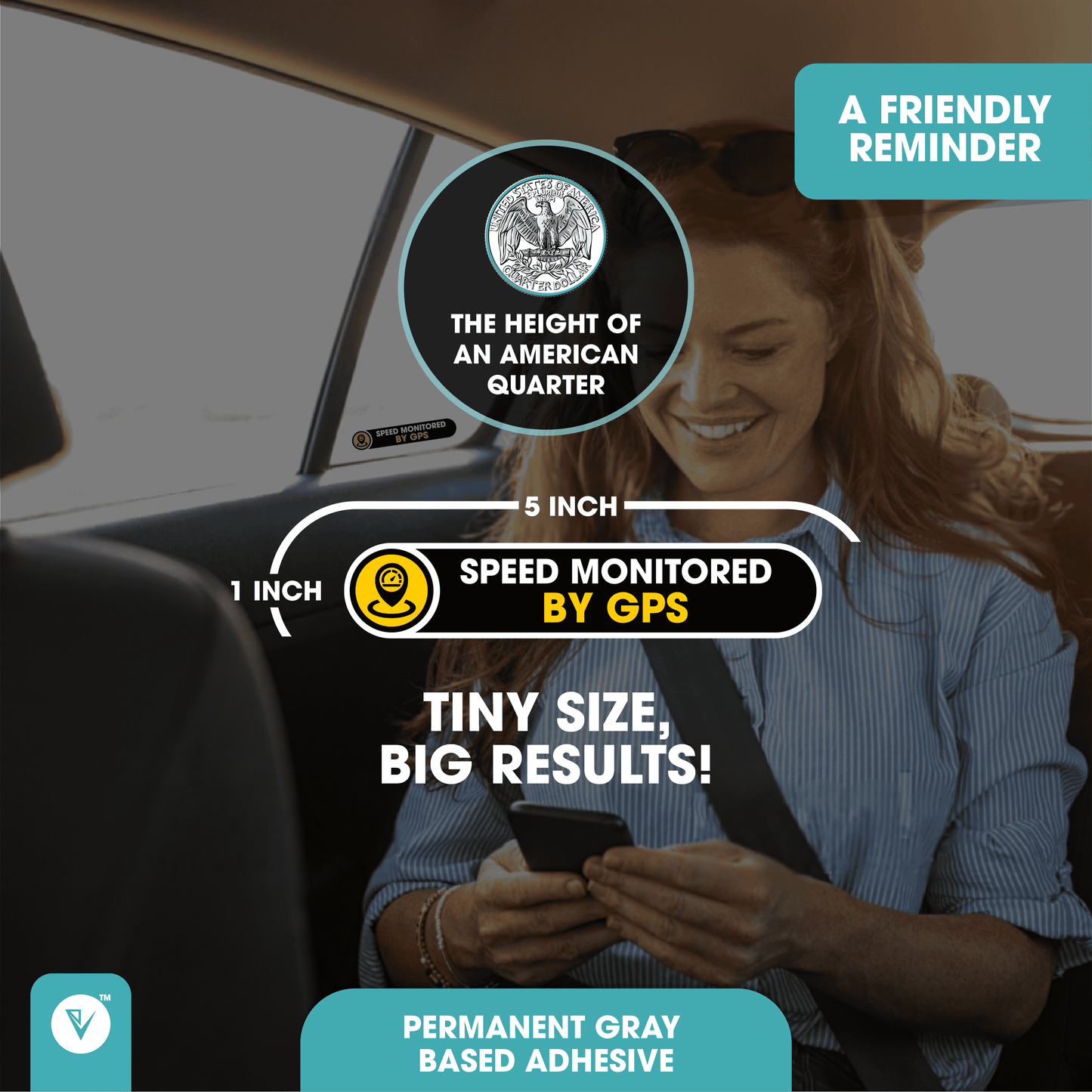 Speed Monitored by GPS stickers sign