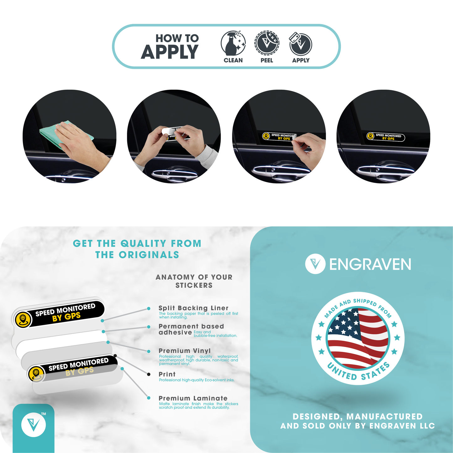 Speed Monitored by GPS stickers sign