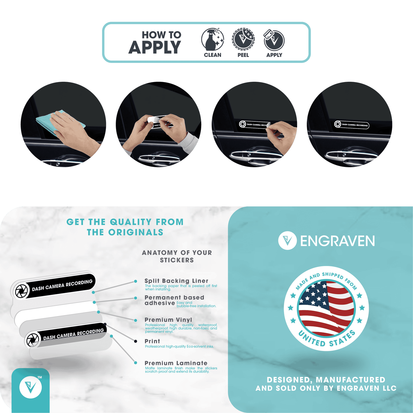 Dash Camera Recording Stickers