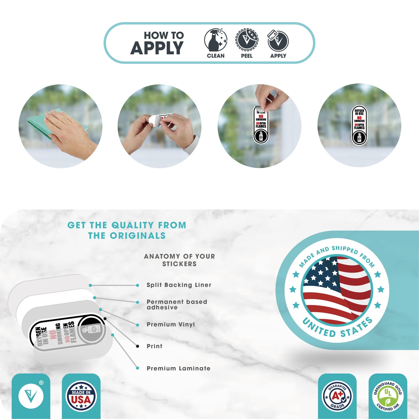 Oxygen in Use, No Smoking Sticker