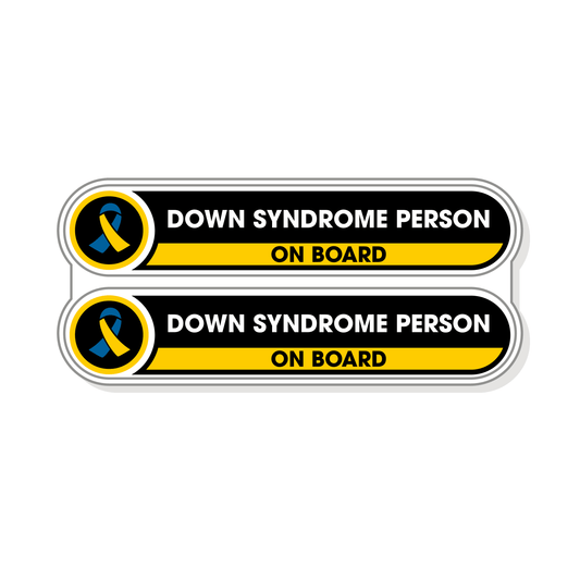 Down Syndrome Person on Board Small Stickers