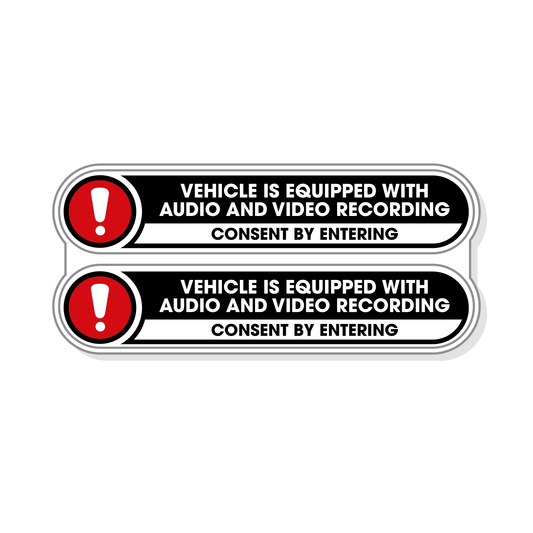 Vehicle is Equipped with Audio and Video Recording Stickers