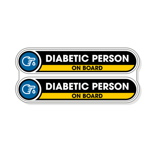 Diabetic Person on Board Small Stickers for Car