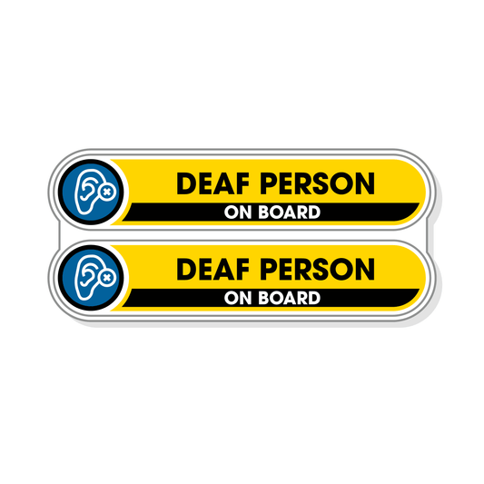 Deaf Person on Board Small Stickers for Car