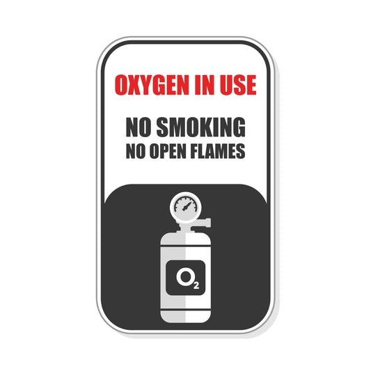 Oxygen in Use, No Smoking Sticker