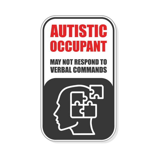 Autistic Occupant Sticker Sign