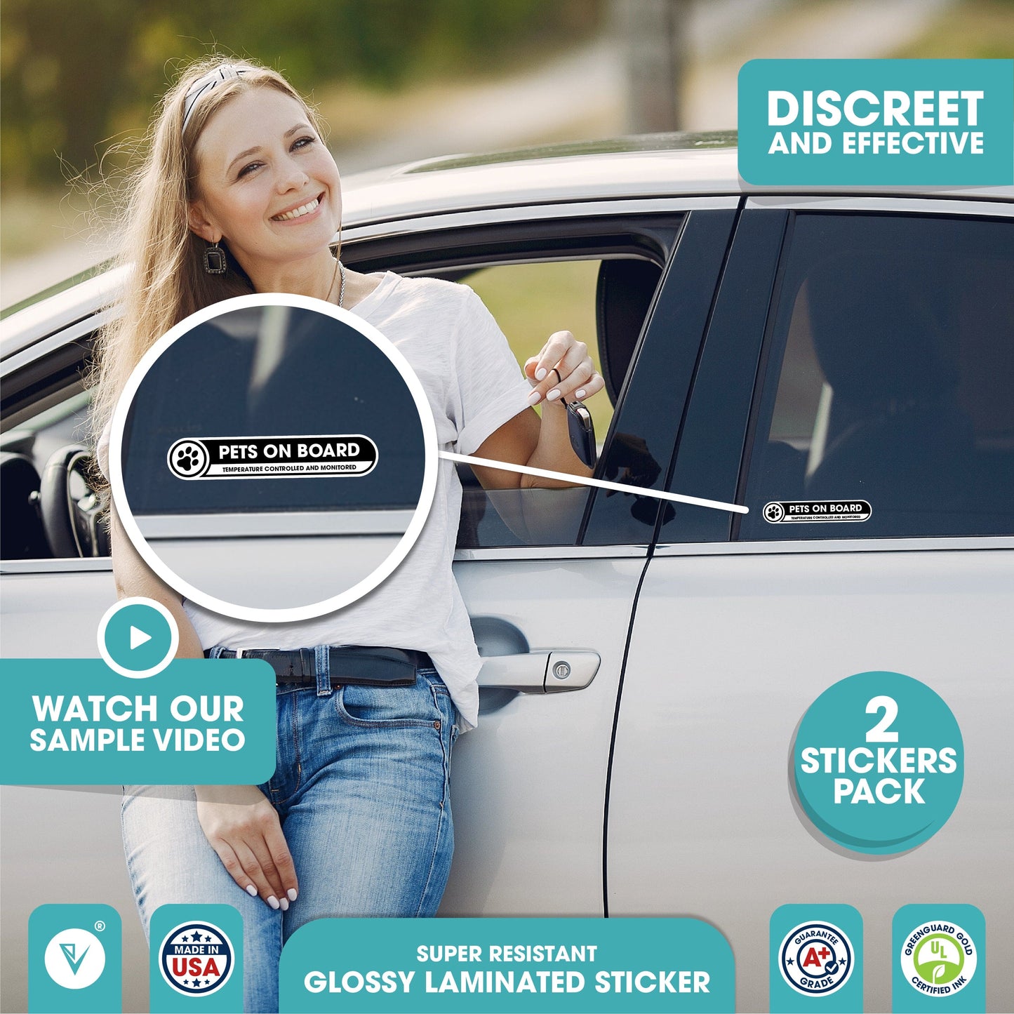 Pets On Board Small Sticker