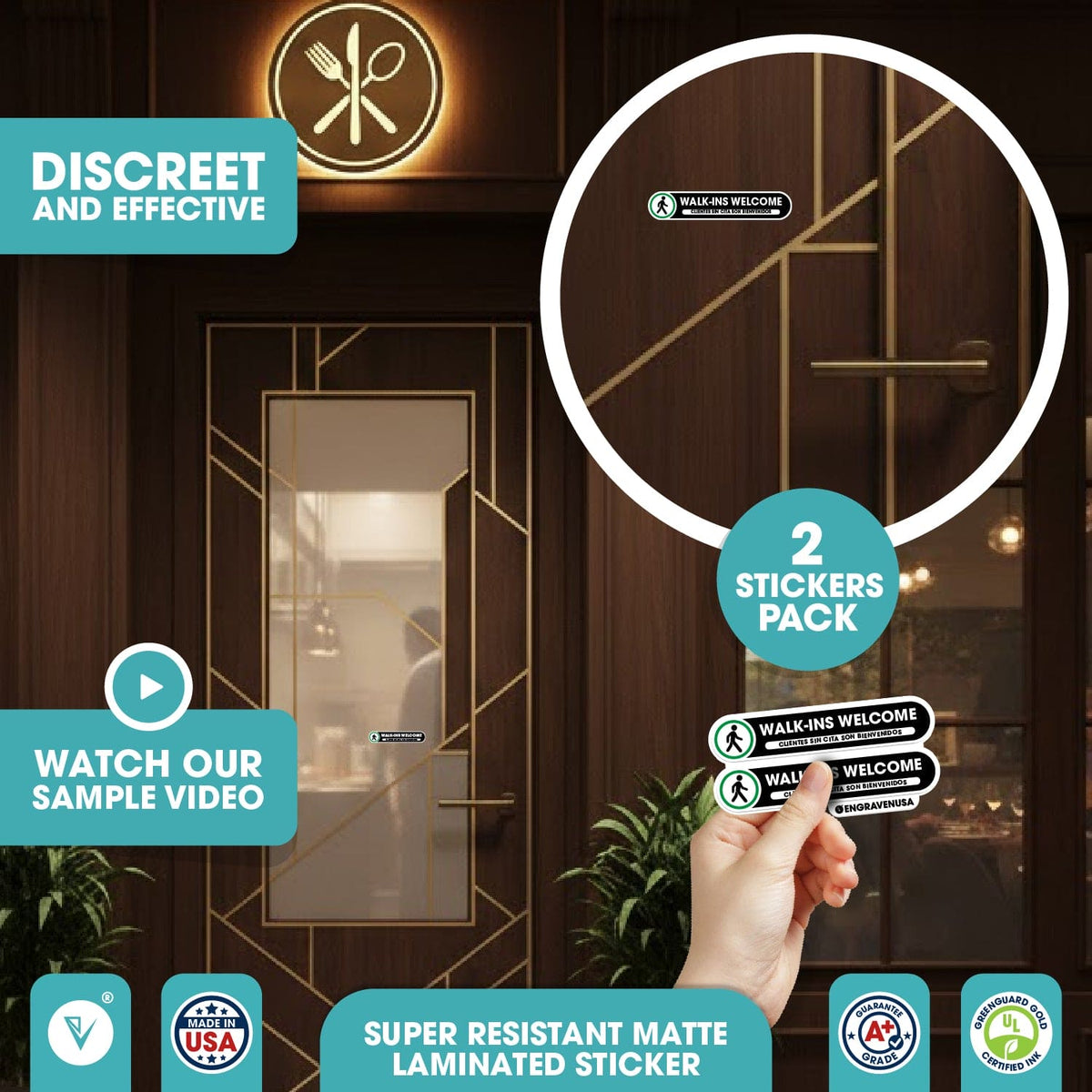 Sticker Person Walk In Walk-Ins Welcome – Engraven LLC