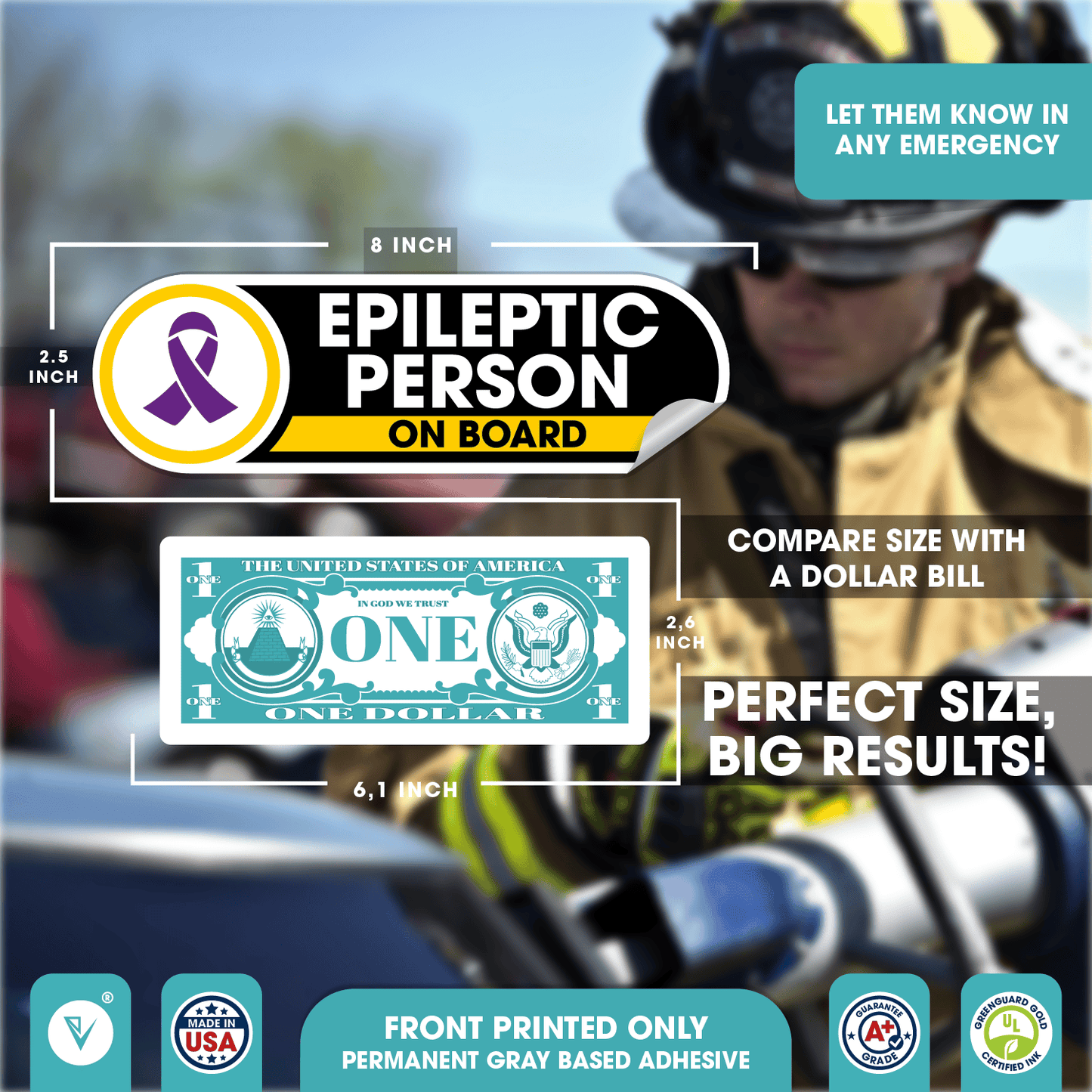Epileptic Person on Board Small Stickers