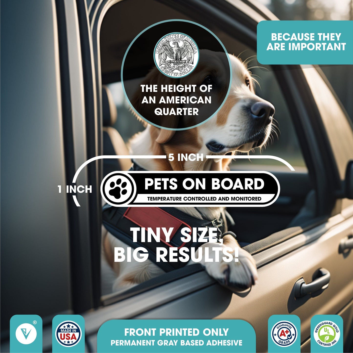 Pets On Board Small Sticker