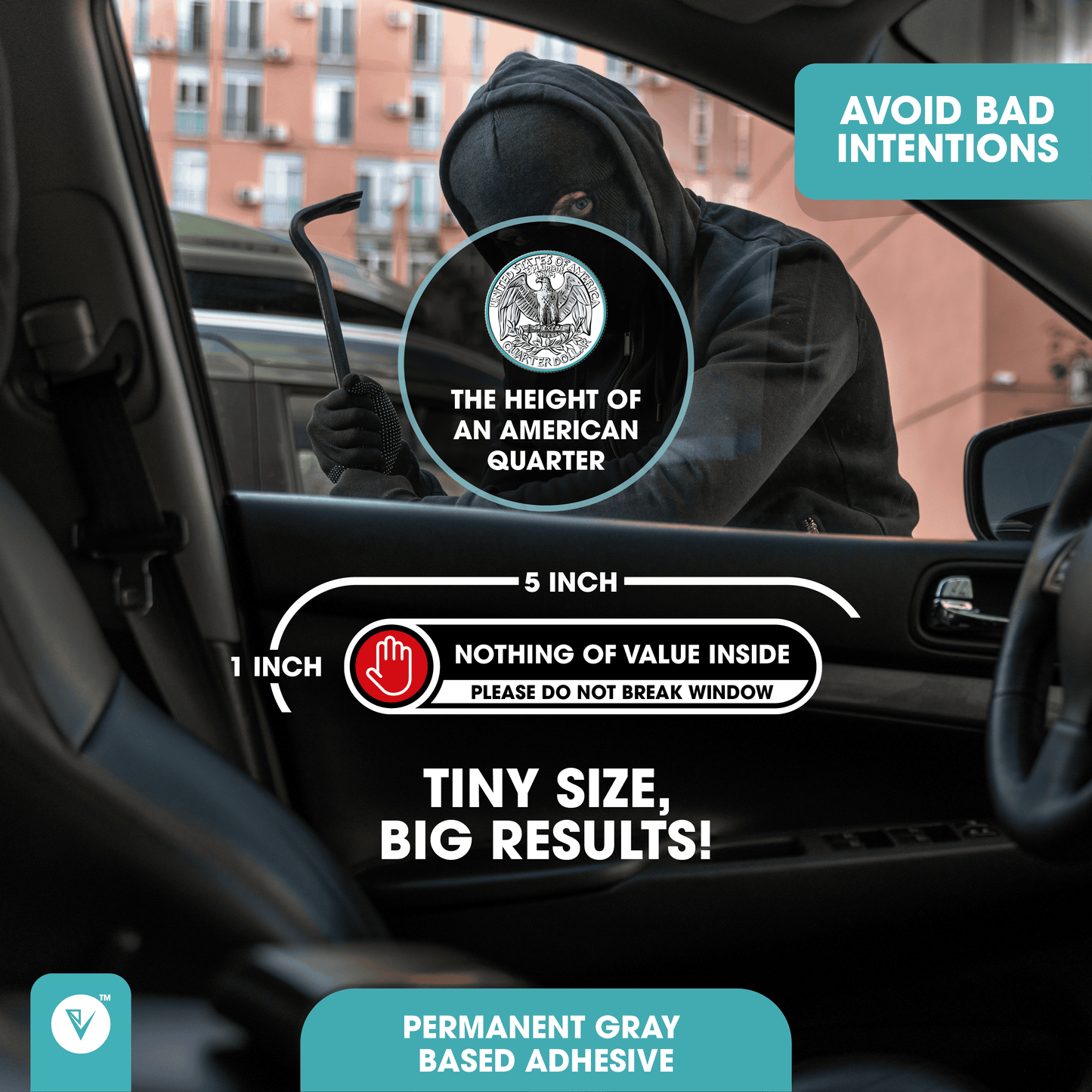 Do Not Break The Window Stickers | Nothing of Value Inside Car Safety Stickers