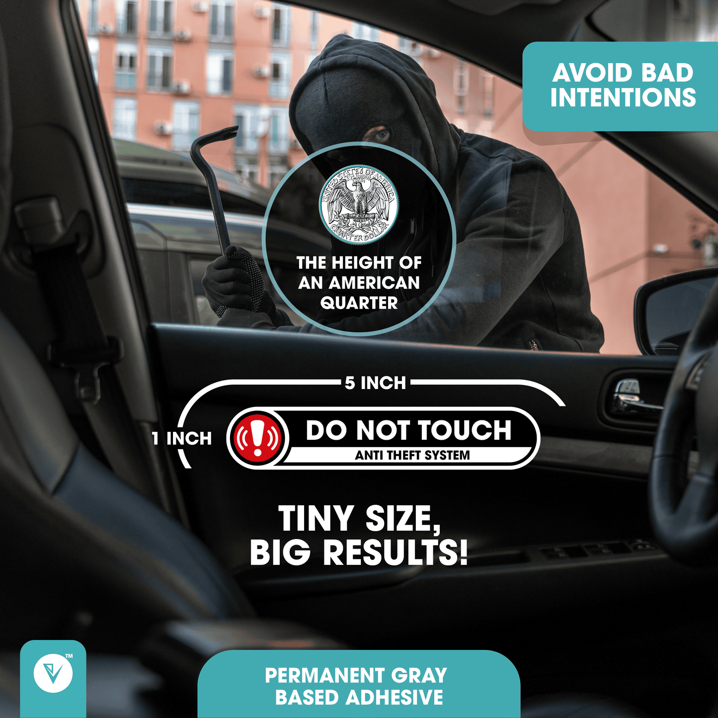 Do Not Touch, Anti Theft System Small Stickers