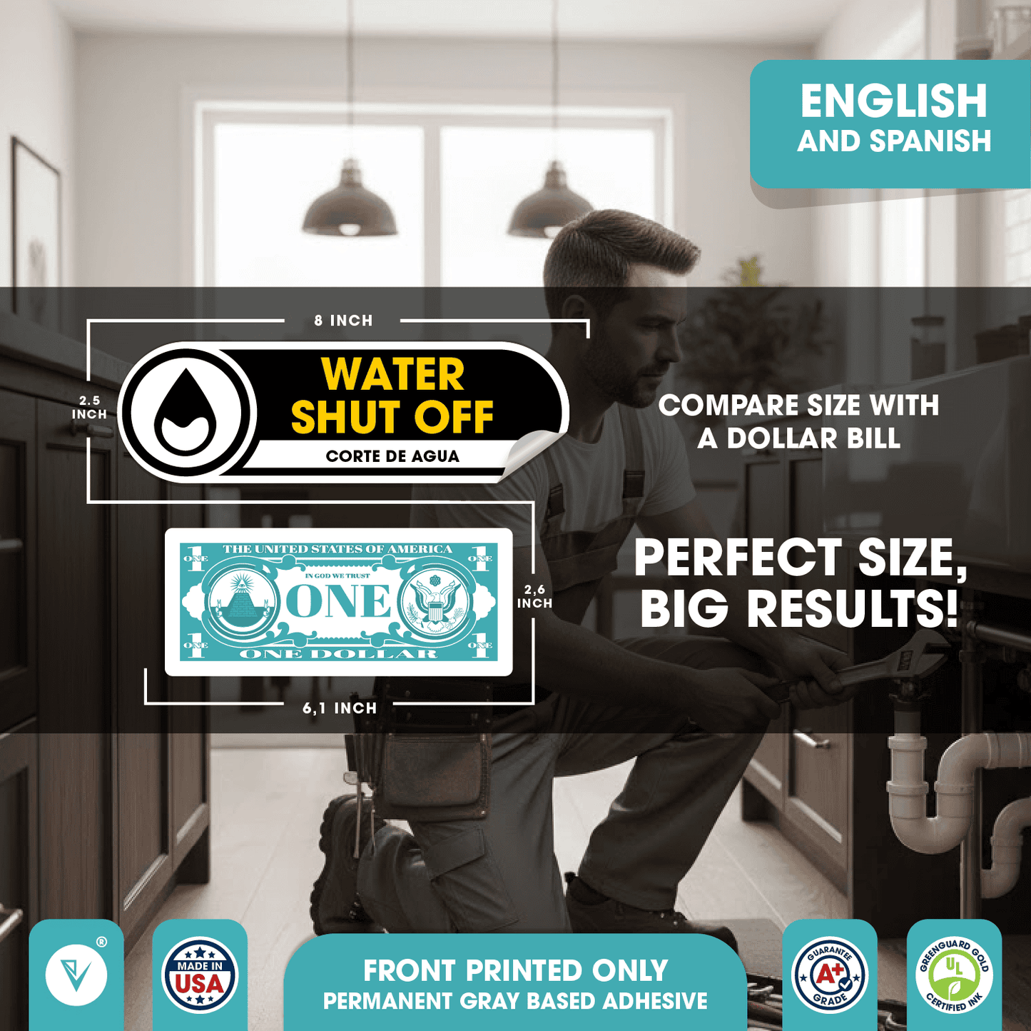 Water Shut Off Small Stickers