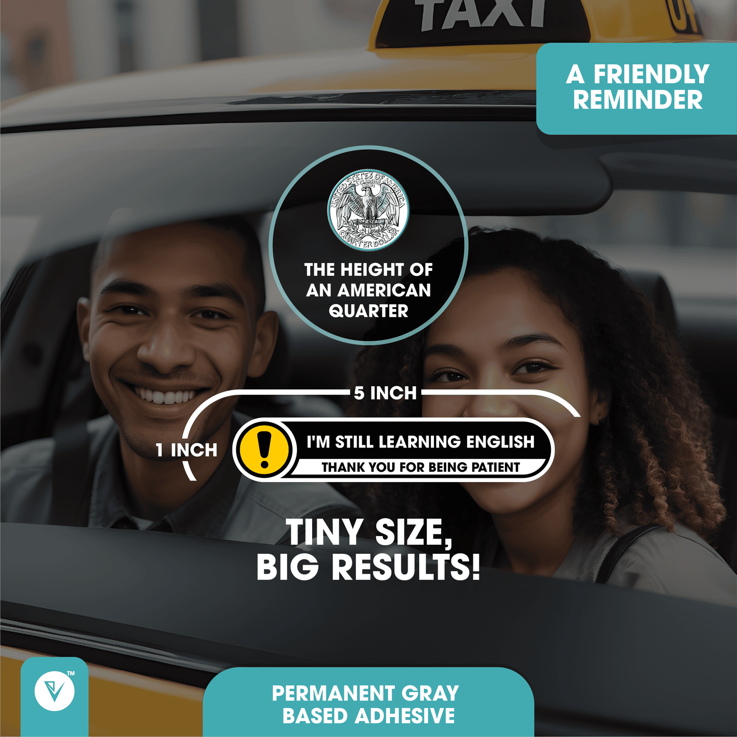 Rideshare Stickers for Car - I am Still Learning English Vinyl Sticker Signs