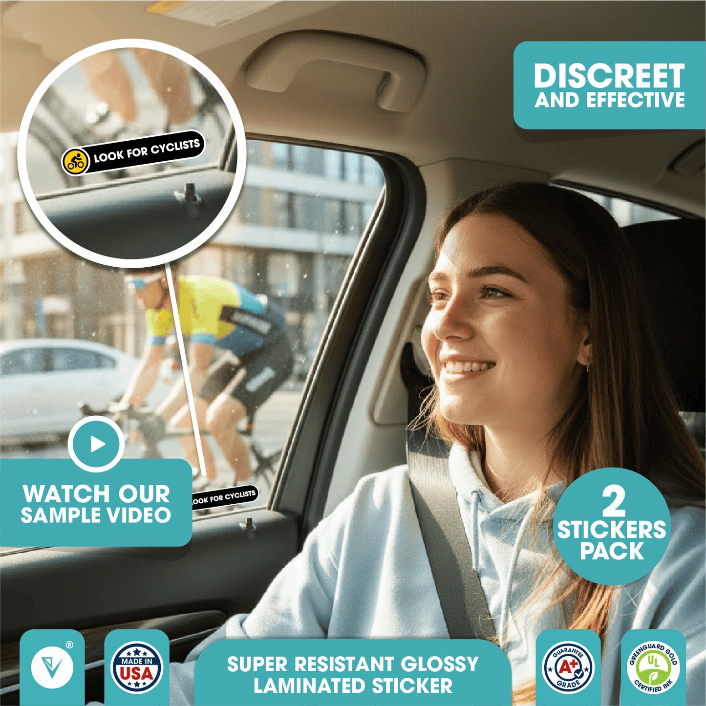 Look for Cyclists Small Vinyl Stickers