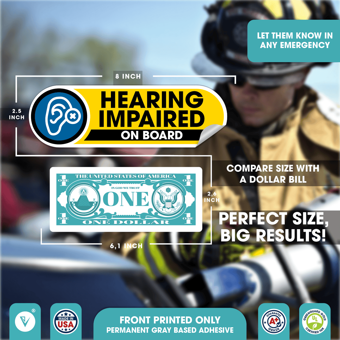 Hearing Impaired on Board Small Stickers for Car