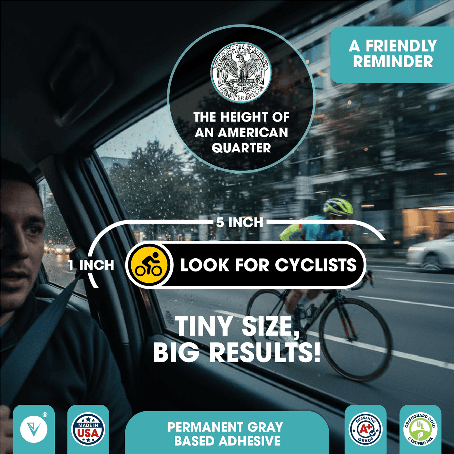 Look for Cyclists Small Vinyl Stickers