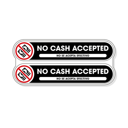 No Cash Accepted Sticker