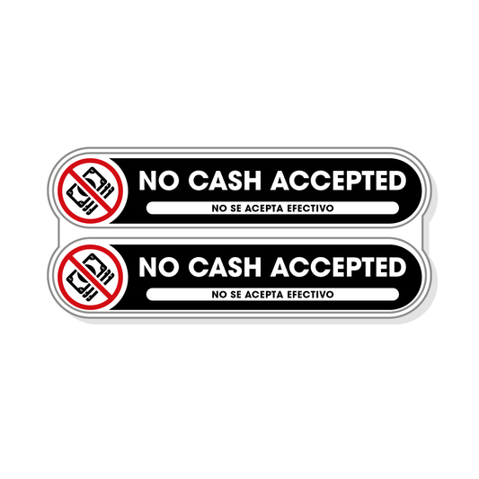 No Cash Accepted Sticker
