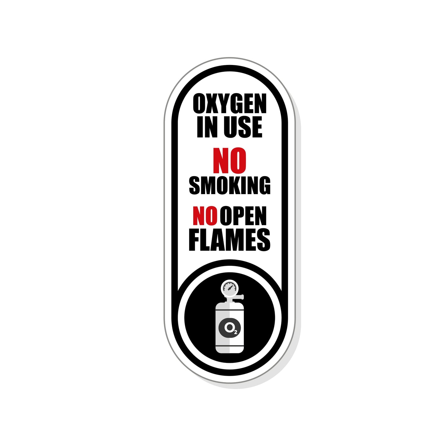 Oxygen in Use, No Smoking Sticker