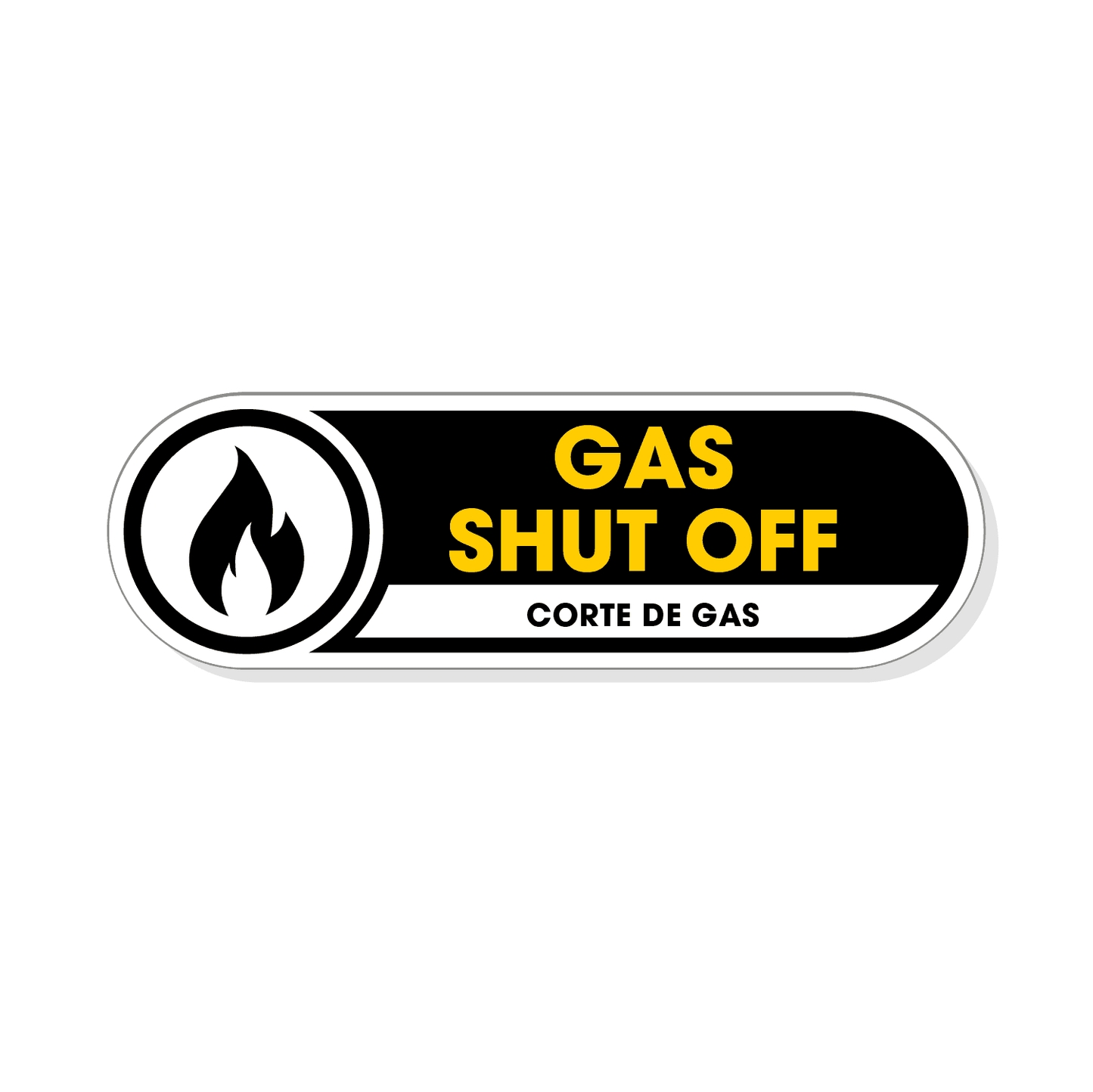 Gas Shut Off Small Stickers