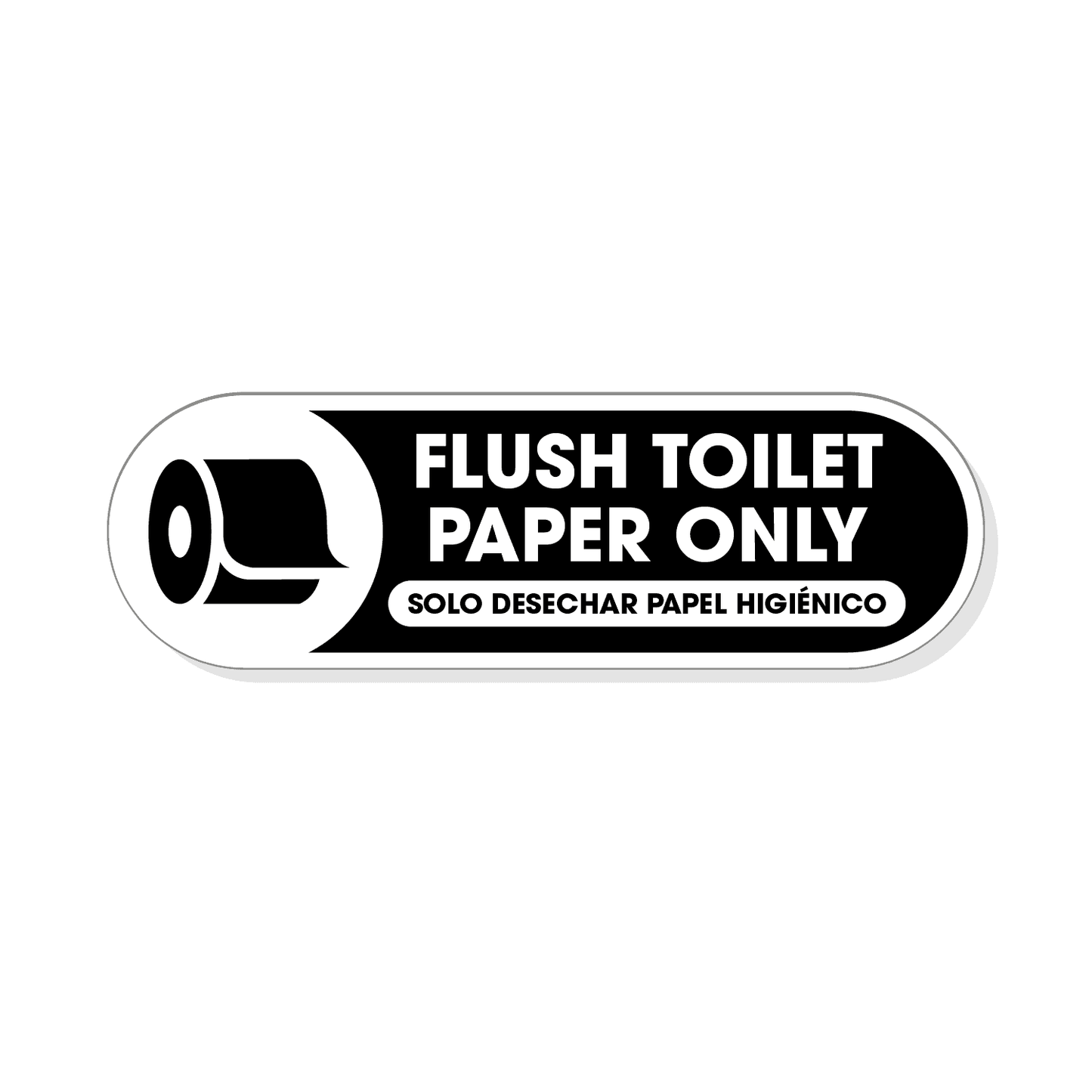 Flush Toilet Paper Only Tiny Stickers
