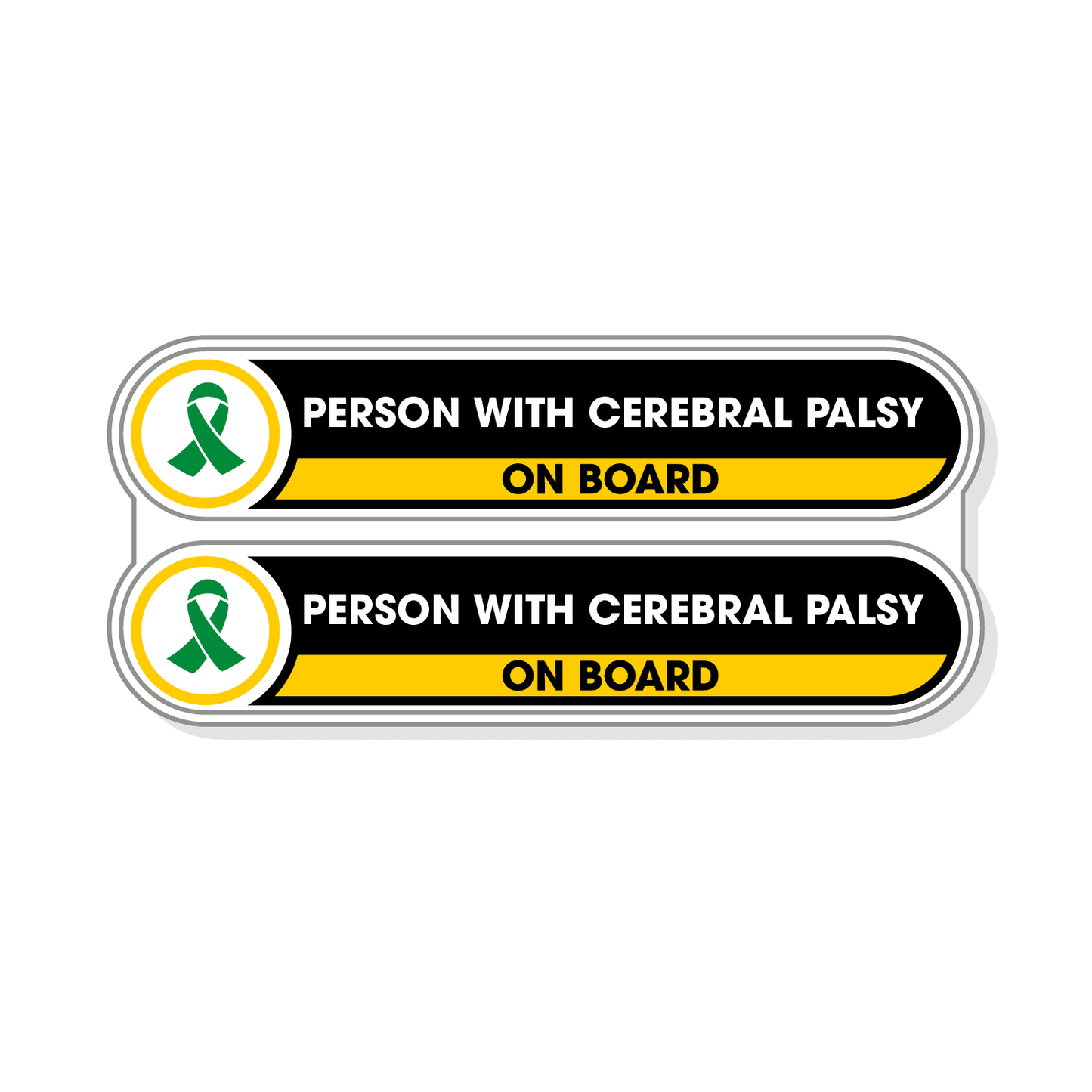 Person with Cerebral Palsy on Board Stickers