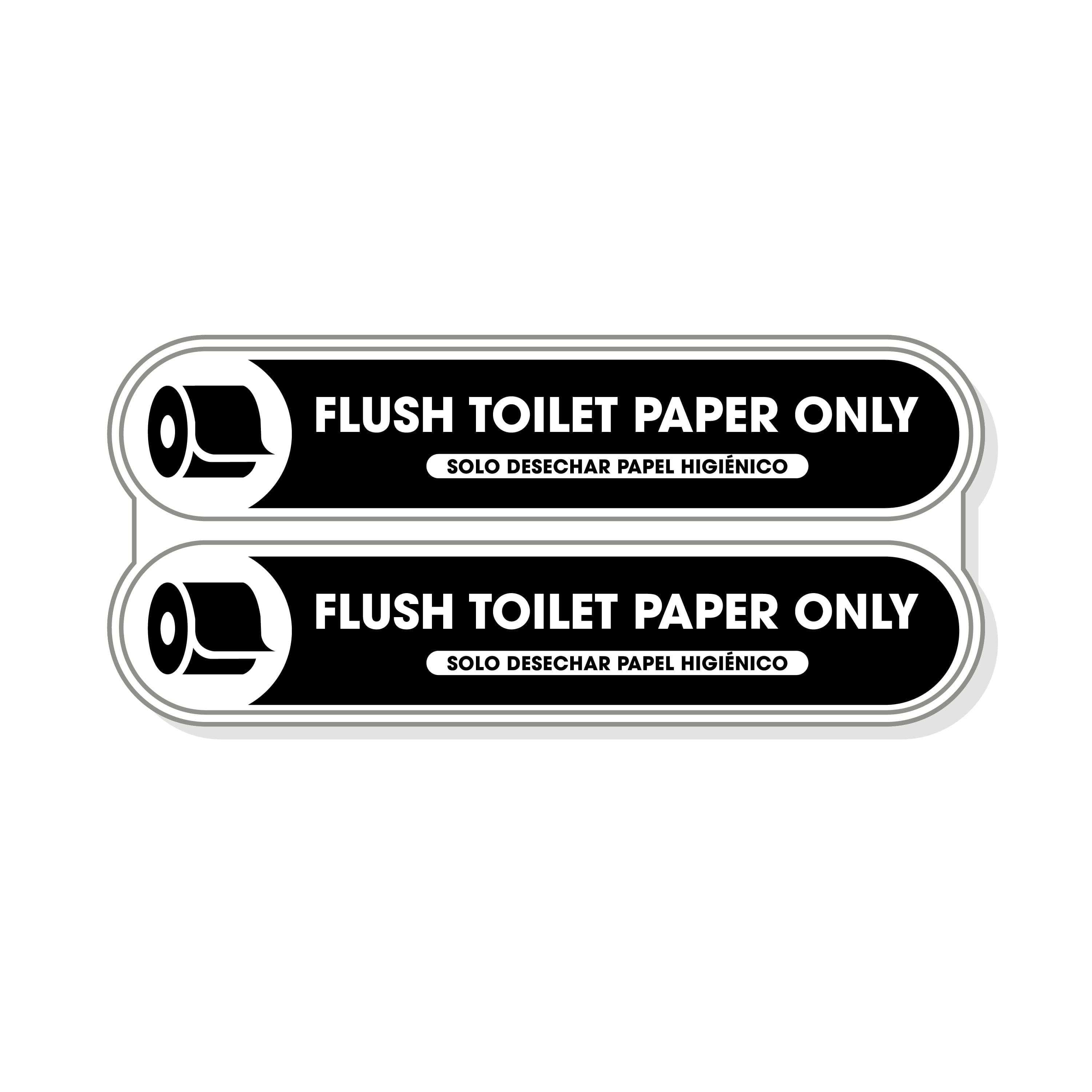 Flush Toilet Paper Only Tiny Stickers – Engraven LLC
