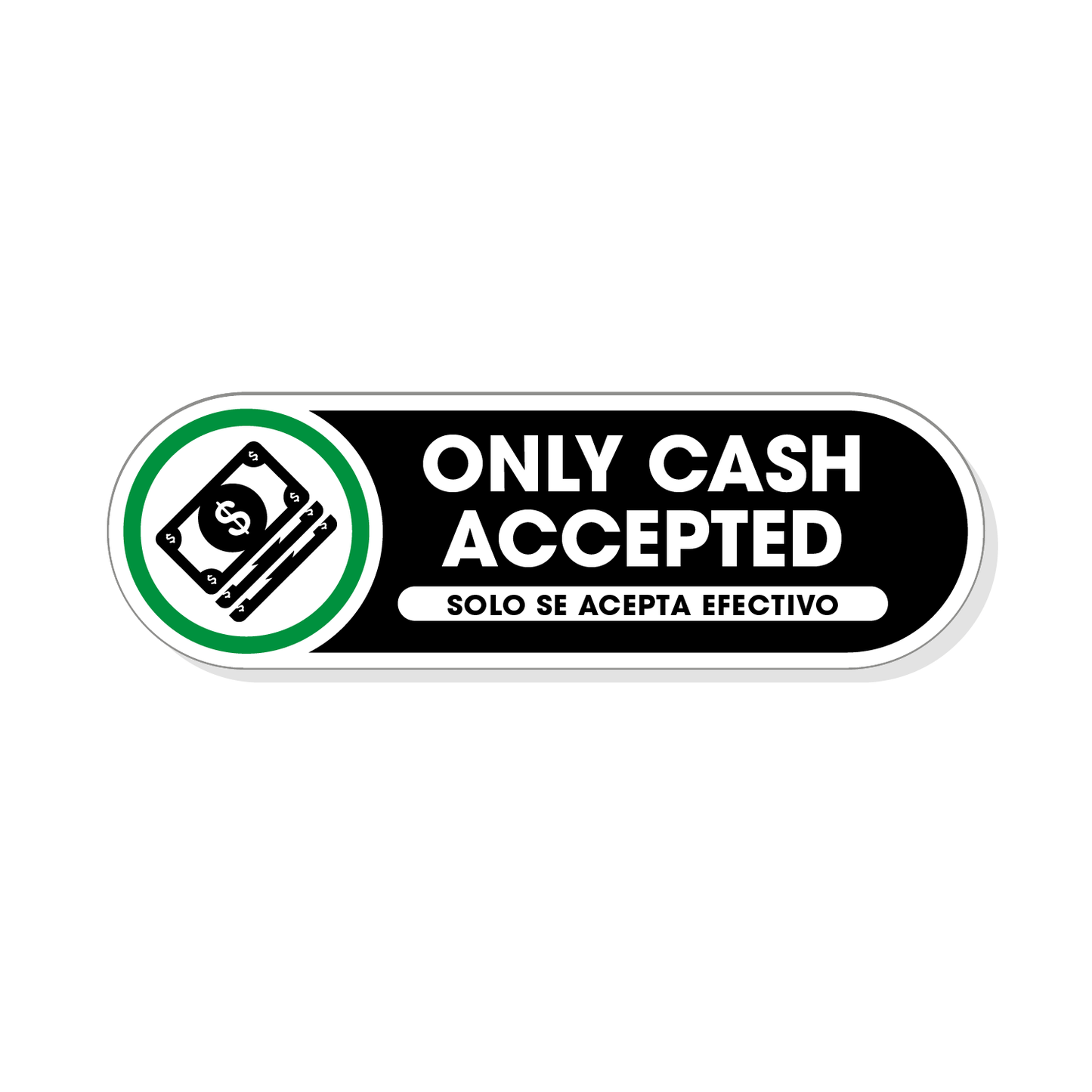 Only Cash Accepted Sticker