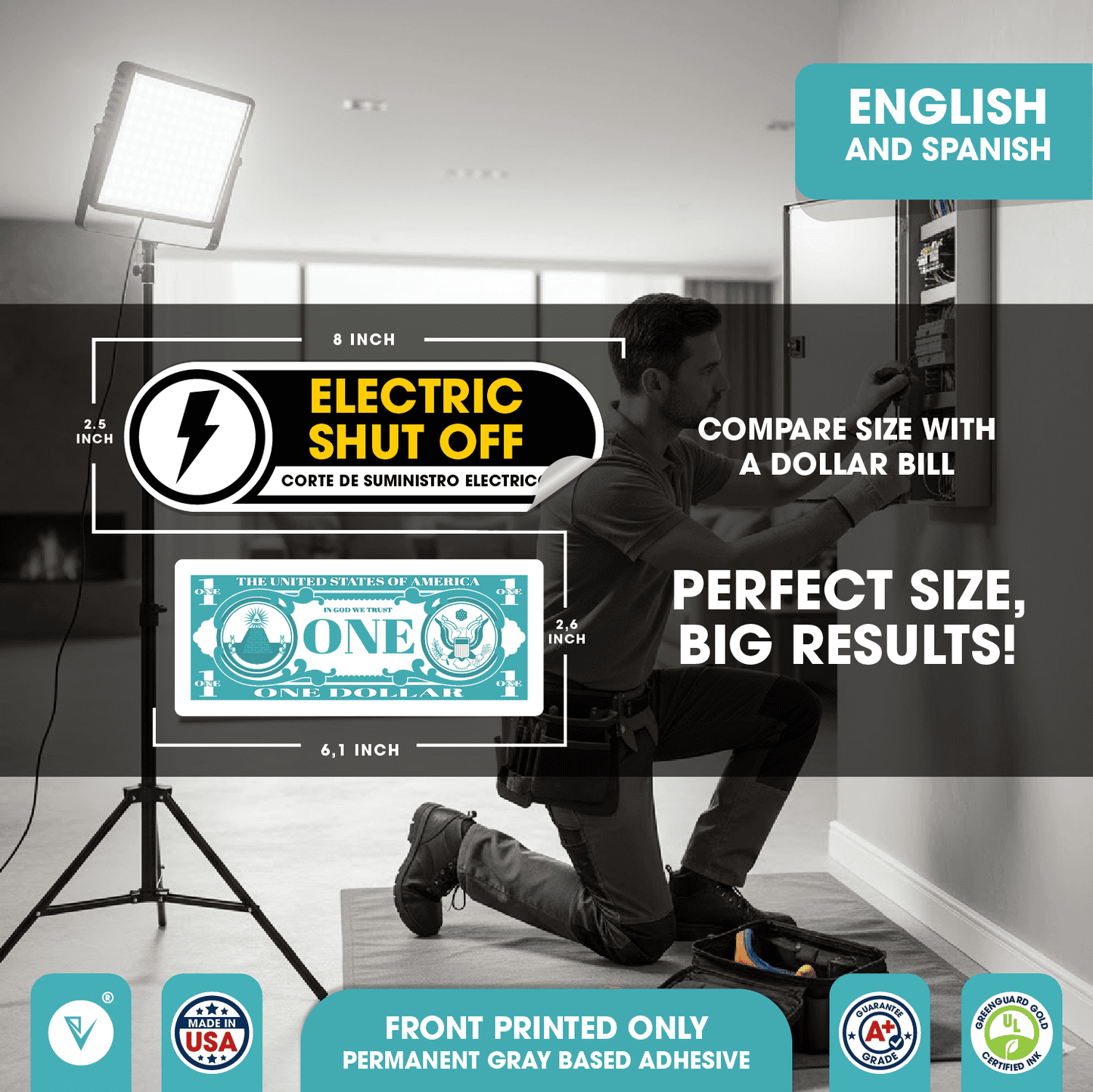 Electric Shut Off Small Stickers